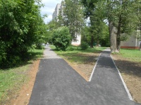 Ремонт тротуара в Рязановском завершен